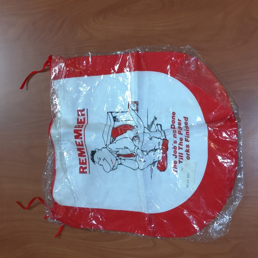Vtg 1950s Toilet Commode Seat Cover Novelty Linen Cloth Funny NOS